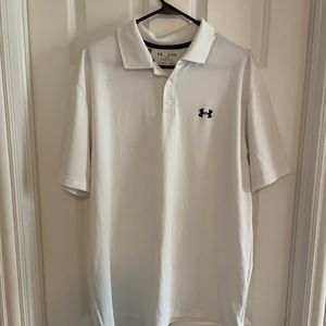 Under Armour Heat Gear Golf Polo White Loose XL